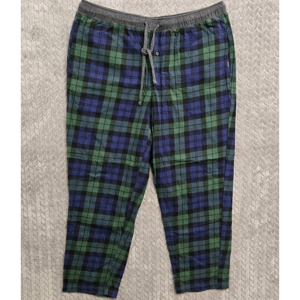 Eddie Bauer Lounge Mens XL Flannel Pajama Pants‎ Blue Green Tartan Plaid